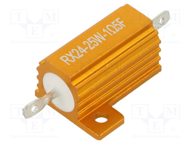 Resistor: wire-wound; with heatsink; 1.5Ω; 25W; ±1%; 50ppm/°C