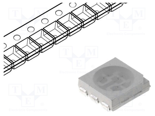 LED; SMD; 5050,PLCC6; red; 1200÷1600mcd; 5x5.5x1.5mm; 120°; 60mA