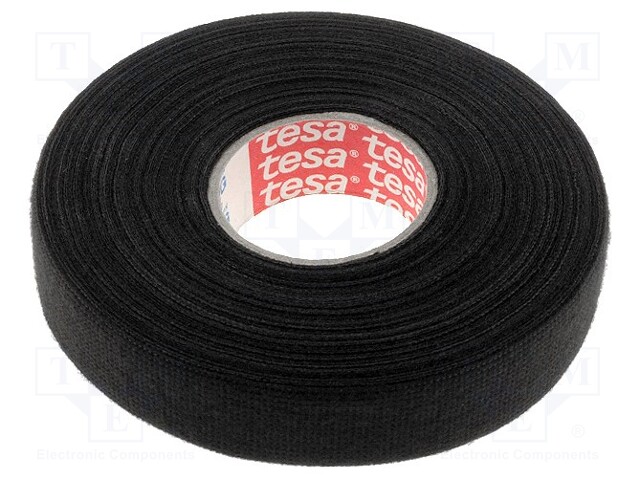 Fabric tape; PET wool; W: 19mm; L: 25m; black