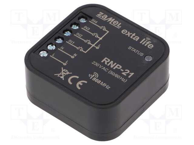 Wireless transmitter; EXTA FREE; IP20; 230VAC; flush mount; 9g