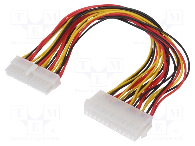 Cable: mains; ATX socket 24pin,ATX plug 24pin; 0.3m