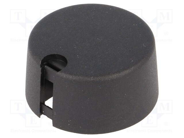 Knob; with pointer; plastic; Shaft d: 6mm; Ø31x16mm; black