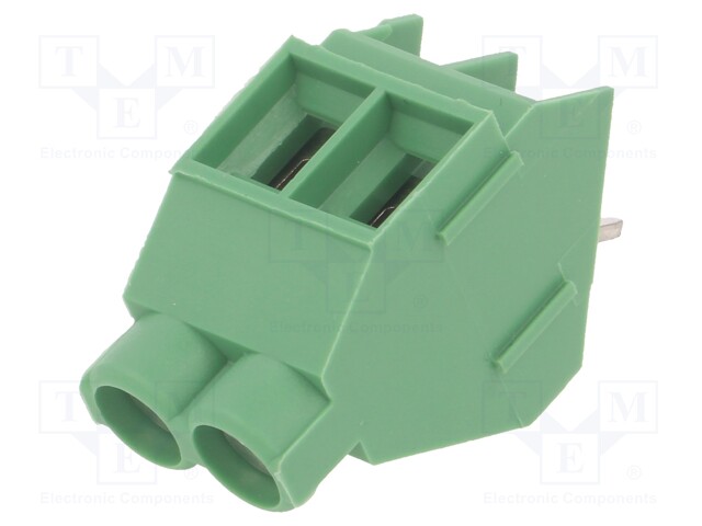 PCB terminal block; angled; 6.35mm; ways: 2; on PCBs; 0.2÷6mm2
