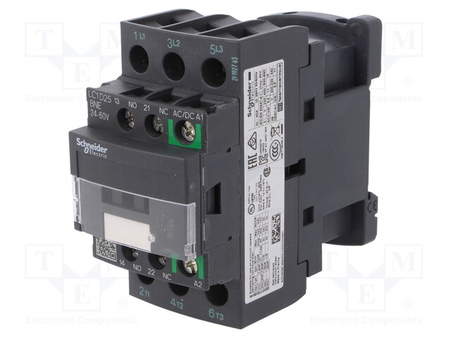 Contactor: 3-pole; NO x3; Auxiliary contacts: NO + NC; 24÷60VAC