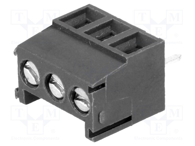 PCB terminal block; angled 90°; 3.5mm; ways: 3; on PCBs; 1mm2; 12A