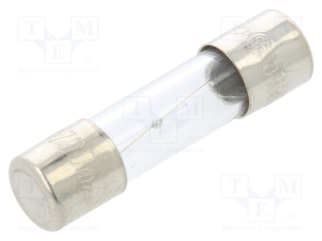Fuse: fuse; 700mA; 250VAC; glass; 20x5.2mm; brass; bulk