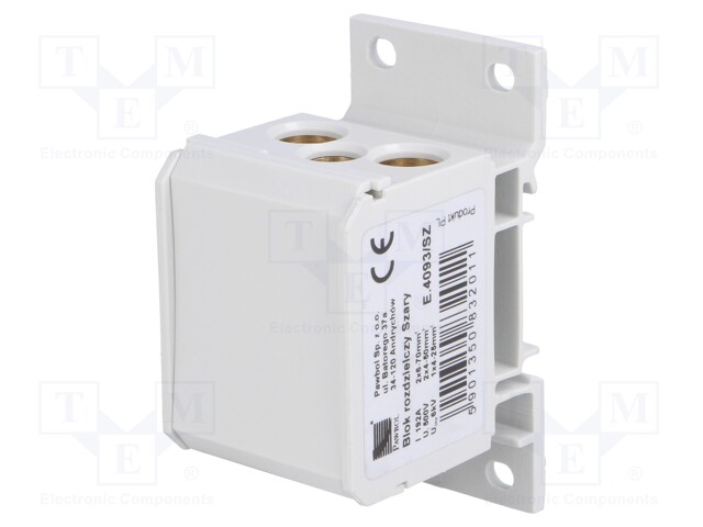 Splice terminal: distribution block; 2.5÷70mm2; ways: 1; grey