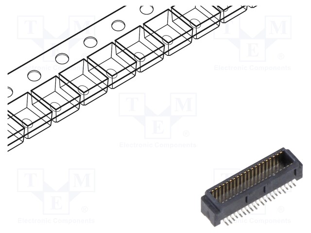 Connector: PCB to PCB; female; PIN: 40; 0.5mm; H: 4mm; gold-plated