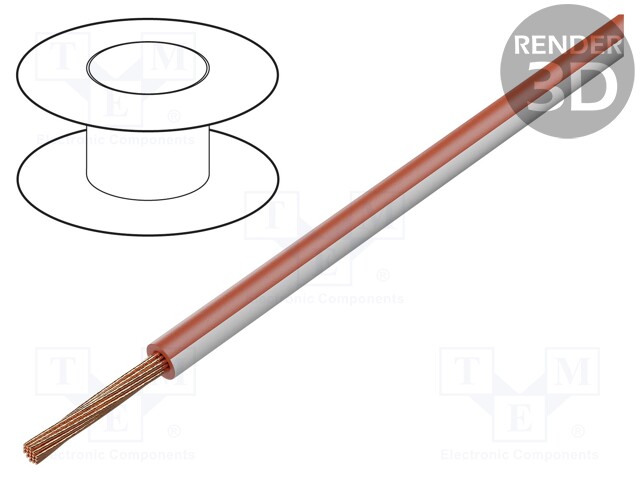 Wire; FLRY-B; 1x1mm2; stranded; Cu; PVC; red-white; 60V; Class: 5