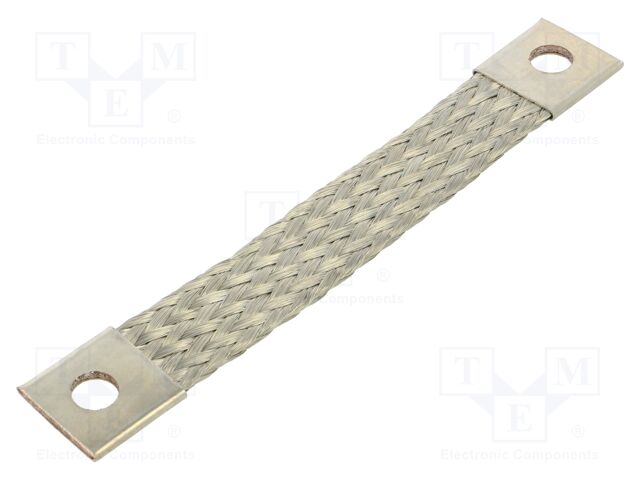 Braids; earthing tape; 25mm2; Ø1: 9mm; Ø2: 9mm; 150A; L: 130mm