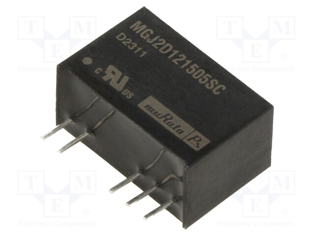 Isolated Board Mount DC/DC Converter, Gate Drive, 2 Output, 2 W, 15 V, 80 mA, -5 V