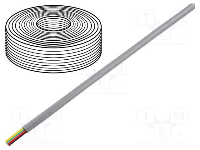 Wire: telecommunication cable; stranded; 4x28AWG; silver; 100m