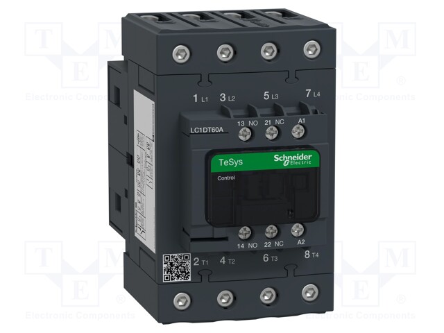 Contactor: 4-pole; NO x4; Auxiliary contacts: NC + NO; 230VAC; 60A