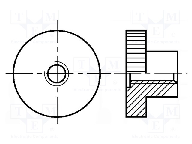 Nut; round,knurled; M6; polyamide; BN: 5933