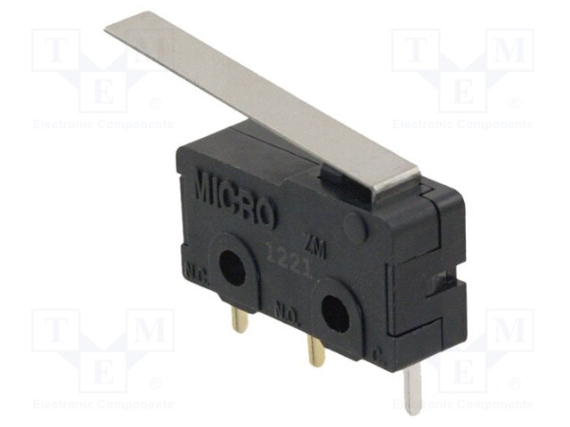 Microswitch SNAP ACTION; with lever; SPDT; 0.1A/125VAC; ON-(ON)