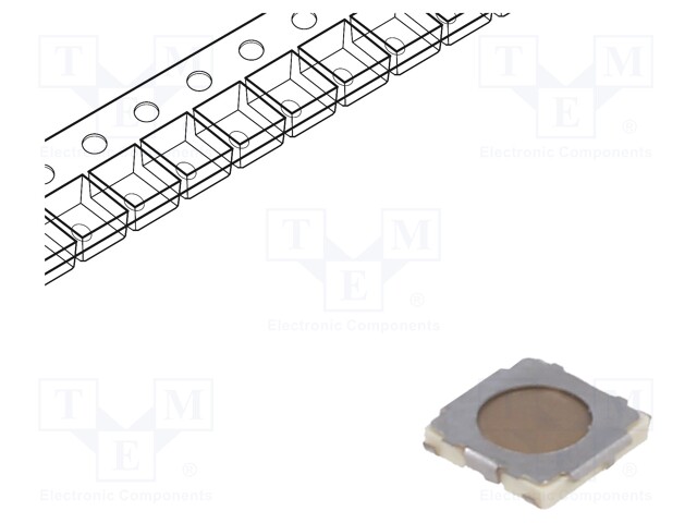 Microswitch TACT; SPST; Pos: 2; 0.02A/15VDC; SMT; none; 2.6N; 0.8mm