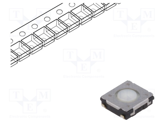 Microswitch TACT; SPST; Pos: 2; 0.02A/15VDC; SMT; none; 2.6N; 2mm