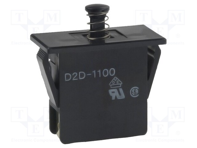 Switch: door; Pos: 2; SPST-NO + SPST-NC; 16A/250VAC; black