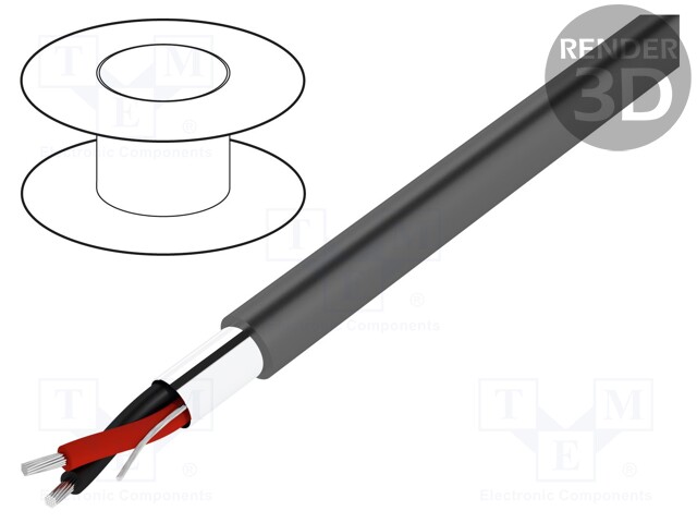 Wire; CSA CMG FT4,UL AWM 2464,UL CM; 1x1x24AWG; Al-PET foil; PVC