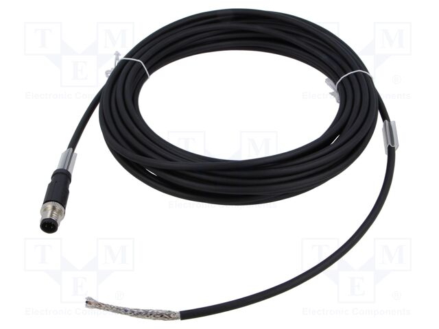 Connection lead; M12; PIN: 4; straight; 10m; plug; 48VAC; 4A; PUR