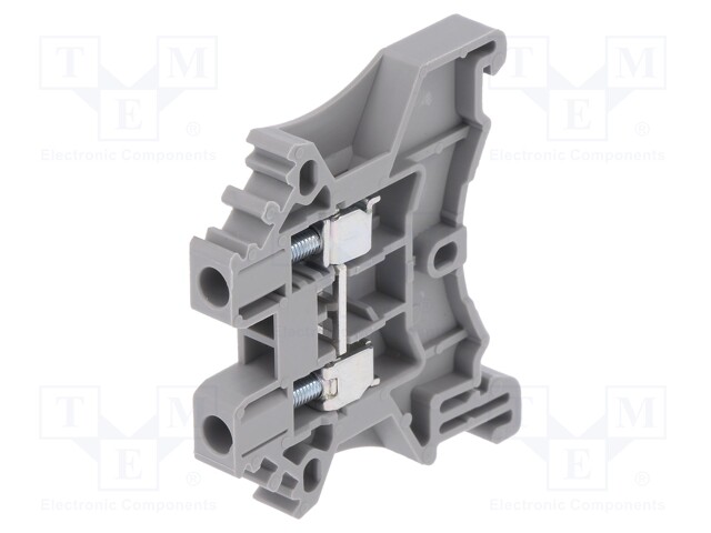 Splice terminal: rail; 0.2÷2.5mm2; ways: 1; terminals: 2; grey; TS35