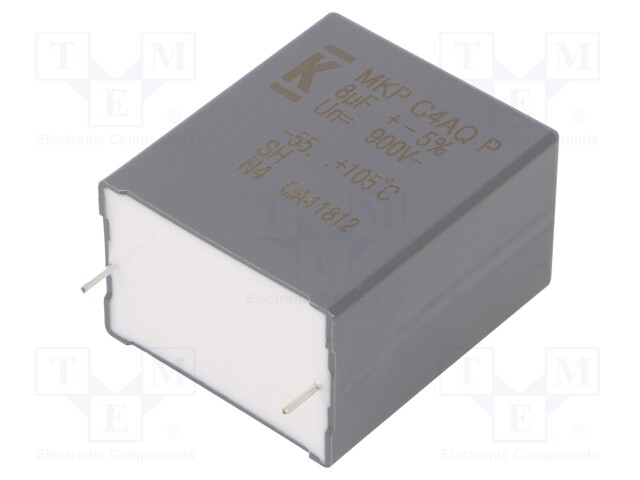 Capacitor: polypropylene; DC-Link; 8uF; ESR: 7.3mΩ; THT; ±5%; 12.6A