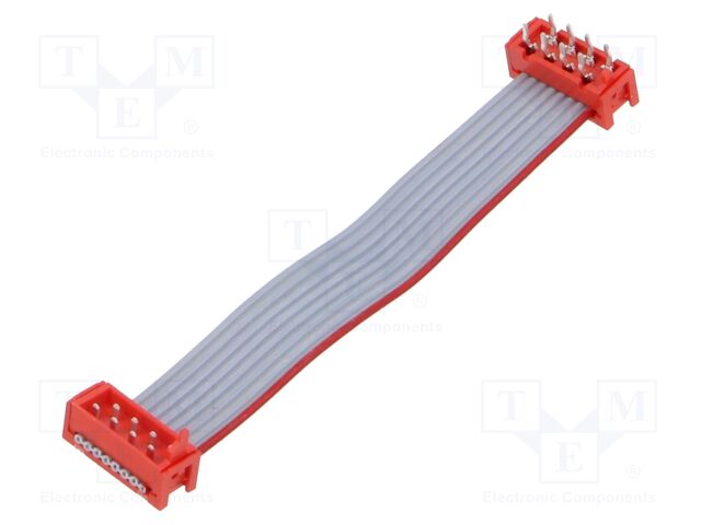 Cable: ribbon cable with connectors; PIN: 8; THT; on PCBs; adapter
