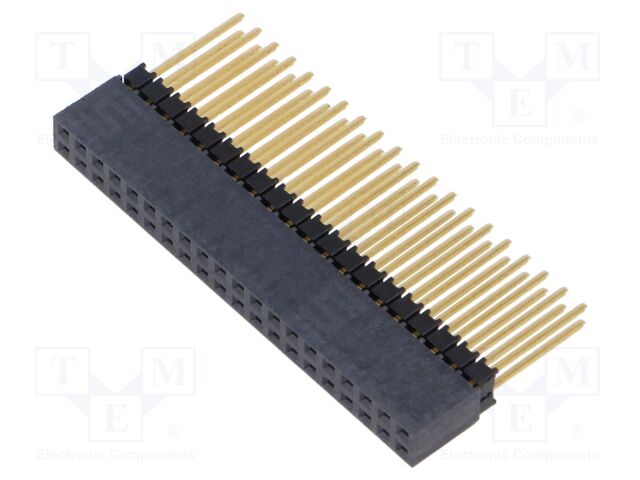 Connector: pin strips; male; PIN: 40; 2.54mm; gold-plated; THT