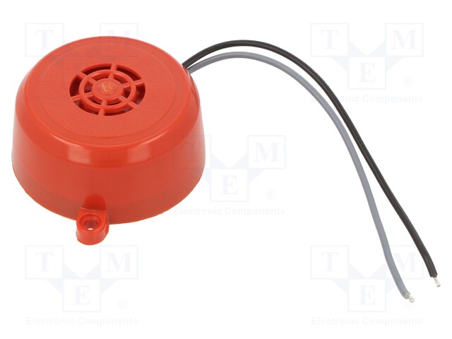 Sound transducer: piezo alarm; Sound level: 90dB; Colour: red