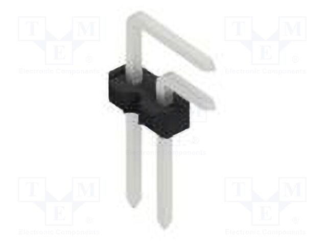 Connector: pin strips; pin header; male; PIN: 2; 2.54mm; THT; 2x1