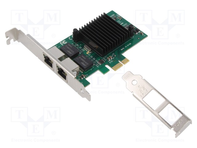 PC extension card: PCIe; RJ45 x2; 1Gbps; 0÷55°C