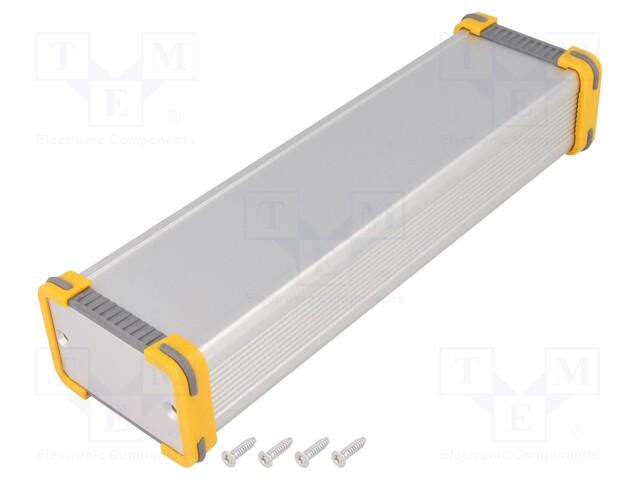 Enclosure: with panel; FR; X: 63.6mm; Y: 200mm; Z: 43mm; aluminium