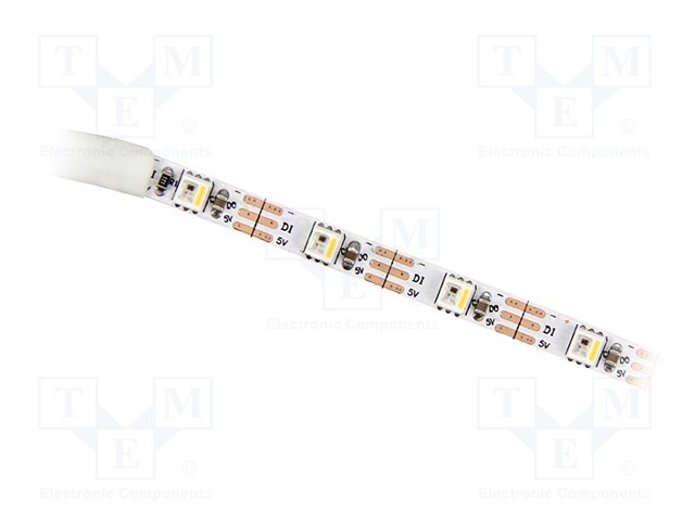 Programmable LED tape; RGBW; 3535; 5V; LED/m: 60; 5mm; white PCB