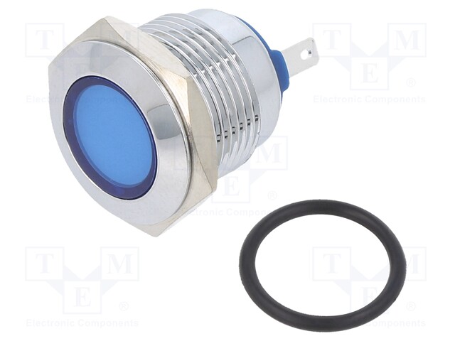 Indicator: LED; flat; 24VDC; 24VAC; Cutout: Ø16mm; brass