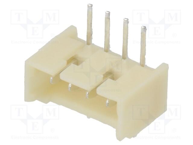 Socket; wire-board; male; 1.25mm; PIN: 4; THT; 250V; 1A; tinned
