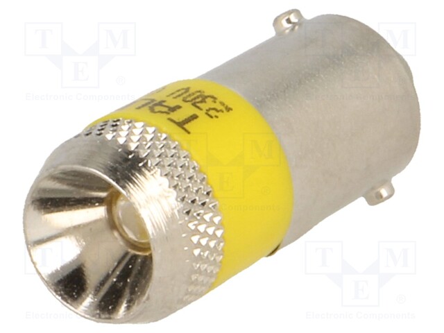 LED lamp; Colour: yellow; Cap: BA9S; 230VAC