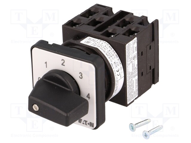 Switch: step cam switch; Stabl.pos: 7; 20A; 0-1-2-3-4-5-6; Poles: 1