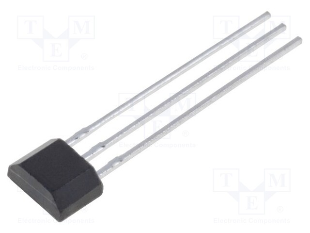 Sensor: Hall; unipolar; Case: TO92; Range: 45÷205Gs; Usup: 3÷24VDC