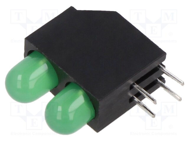 LED; in housing; yellow green; 5mm; No.of diodes: 2; 30mA; 60°