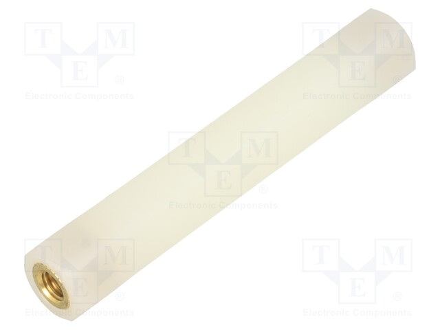 Screwed spacer sleeve; cylindrical; polyamide; M6; 80mm