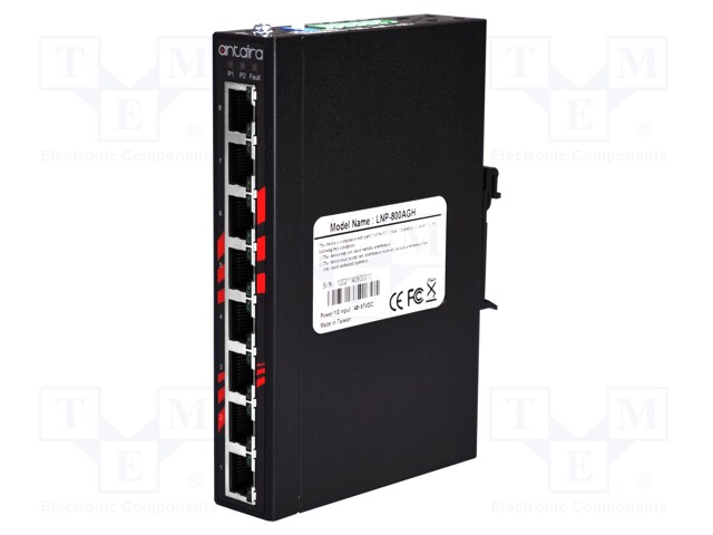 Industrial module: switch PoE Ethernet; unmanaged; 48÷55VDC