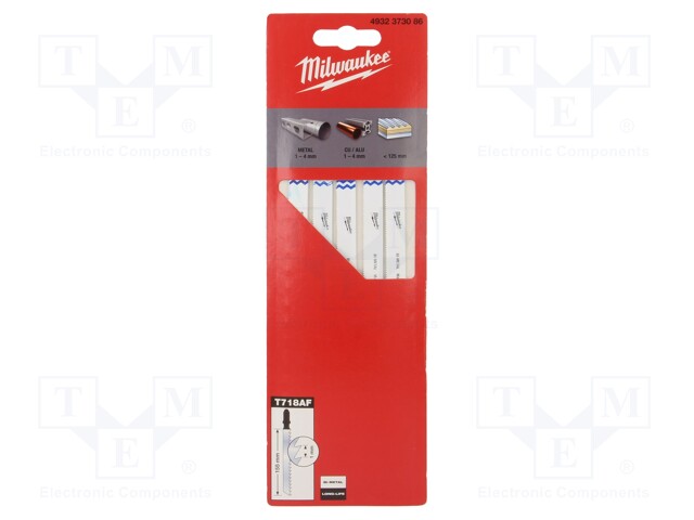 Hacksaw blade; universal; 155mm; 5pcs; Kind of holder: T