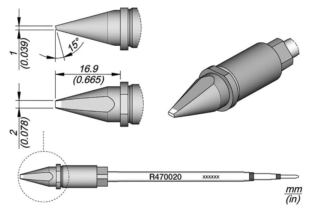 Tip; special; 2x1mm