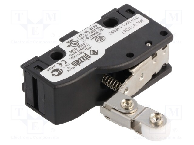 Microswitch SNAP ACTION; with lever (with roller); SPDT; Pos: 2