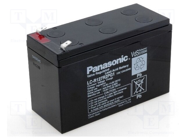 Re-battery: acid-lead; 12V; 7.2Ah; AGM; maintenance-free