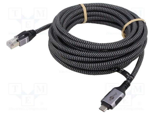 Cable; USB 3.1; RJ45 plug,USB C plug; 15m; 1Gbps; Øcable: 5.6mm