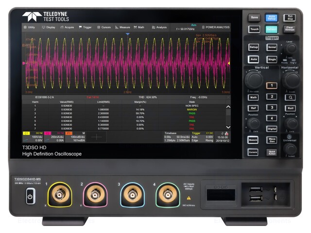 Oscilloscope: mixed signal; Ch: 4; 350MHz; 2Gsps; 200Mpts/ch; 1ns