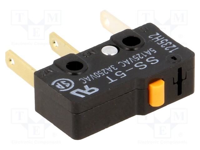 Microswitch SNAP ACTION; without lever; SPDT; 5A/125VAC; ON-(ON)