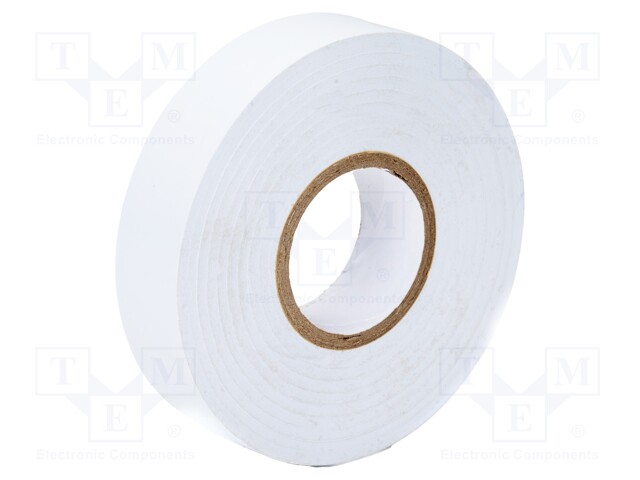 Tape: electrical insulating; W: 19mm; L: 20m; Thk: 0.15mm; white