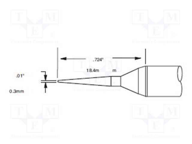 Tip; conical,elongated; 0.3mm; 471°C; for soldering station